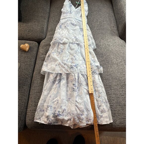Lulus XXL Tiered Floral Maxi Dress White & Blue NWT - Picture 8 of 14